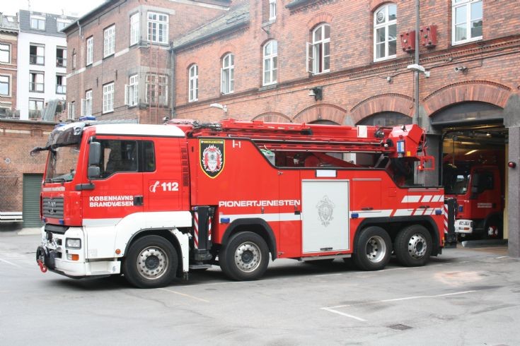 Denmark Fire Engine Man large crane Copenhagen FD